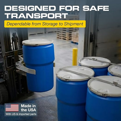 Eagle Plastic Drum, 14 Gallon Drum, DOT Compliant, Made in USA, Blue | High-Density-Polyethylene Construction, Open Head Lab Pack Drum, Metal Lever-Lock Lid, Hazardous Material Storage, Transport