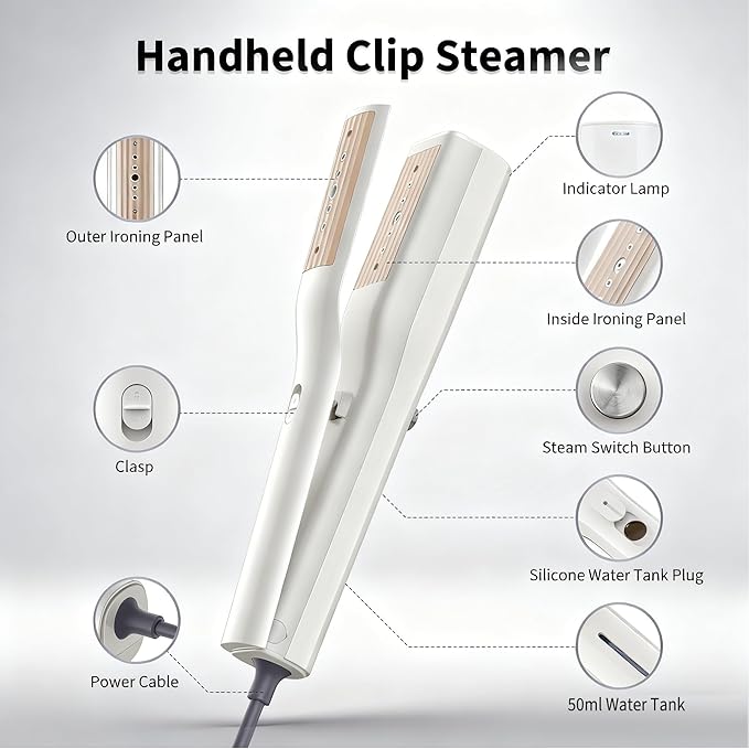 Iron Steamer for Clothes - Handheld Garment Steamer & Iron, 3-in-1 Wet & Dry Travel Iron Press, 15s Fast Heat-Up, 900W Portable Mini Wrinkle Remover for Home Office Travel, with Travel Bag (120V)