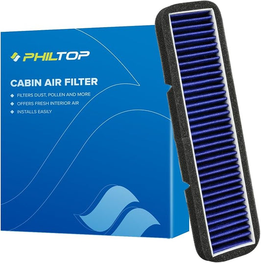 PHILTOP Premium HEPA Cabin Air Filter w/Dual Activated Carbon, Compatible with Model3 Tesla 3 2018-2020, Carbon Filter Up Dust Pollen Odor