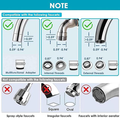 Vortopt Advanced Water Purifier for Sink,360° Rotary 400 Gallons Faucet Water Filter for Kitchen Sink,NSF Certified Reduces Chlorine & Bad Taste with 1 Replacement,T6-CTO-Black.