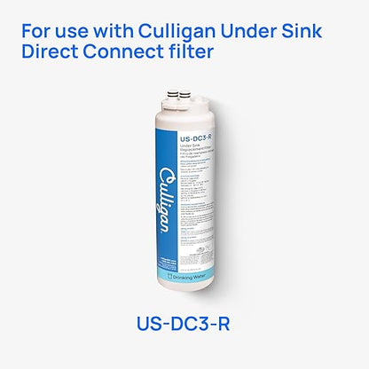 Culligan US-DC3 Under Sink Water Filter System, Direct Connect, Premium Lead Filtration, Removes 99% Lead, Chlorine, Taste & Odor, 4,750-Gal, 12-Month Cartridge, 1.5 GPM