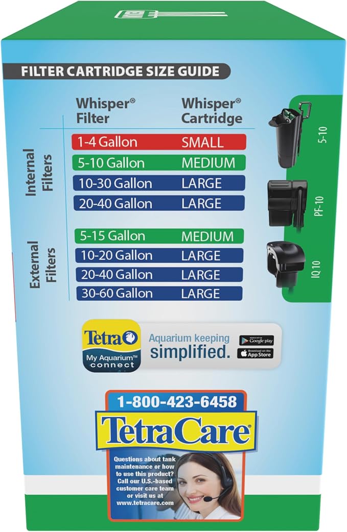 Tetra Whisper Bio-Bag Medium Filter Cartridges for Aquariums, 12 Count, Unassembled, Fits Tetra Whisper Fish Tank Filters 5-10 Gal, PF-10, IQ 10 (Pack of 2)