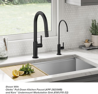 KRAUS Oletto Single Handle Drinking Water Filter Faucet for Reverse Osmosis or Water Filtration System in Matte Black, FF-103MB
