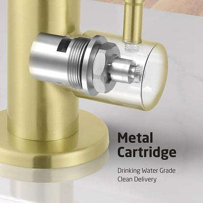 KES RO Faucet Water Filter Faucet Non-Air-Gap Drinking Water Beverage Faucets for Reverse Osmosis Systems Filtration System 304 Stainless Steel Brushed Gold, Z504CLFF18-BZ