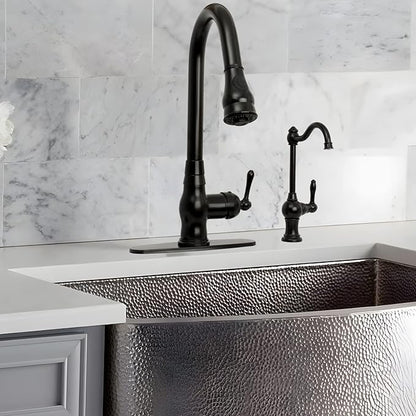 Akicon Kitchen Water Filter Faucet, Brass Body 100% Lead-Free Drinking Water Faucet Fits Most Reverse Osmosis Units or Filtration System, Non-Air Gap, Cold Water Only(Matte Black)