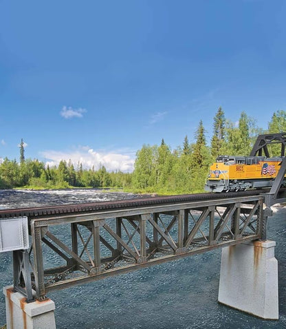 Walthers Cornerstone 109' Single-Track Pratt Deck Truss Railroad Bridge 933-4520 HO Scale Model Railroad - Structure Kit