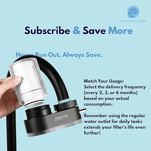 FonsGuard Water Faucet Filter, for Kitchen Sink and Bathroom Sink, for Tap Water, NSF Certified, High Efficiency Removes 99% Chlorine & Odor, Easy Installation (1 Filter System with 1 Filter)