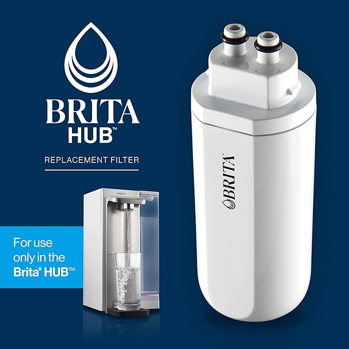 Brita Hub Replacement Water Filter,BPA-Free,Replaces 900 Plastic Water Bottles,Lasts Six Months or 120 Gallons,Includes 1 Filter,Kitchen Essential,White,(Pack of 6)