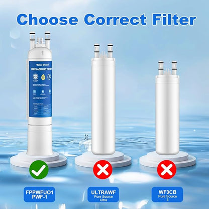 FPPWFU01 Water Filter Replacement Compatible with Frigidaire FPPWFU01, FPPWFU01, PureAdvantage, PWF-1 FPPWFU01 PurePour Water Filter, Remove Impurities from Water (3-PCS)