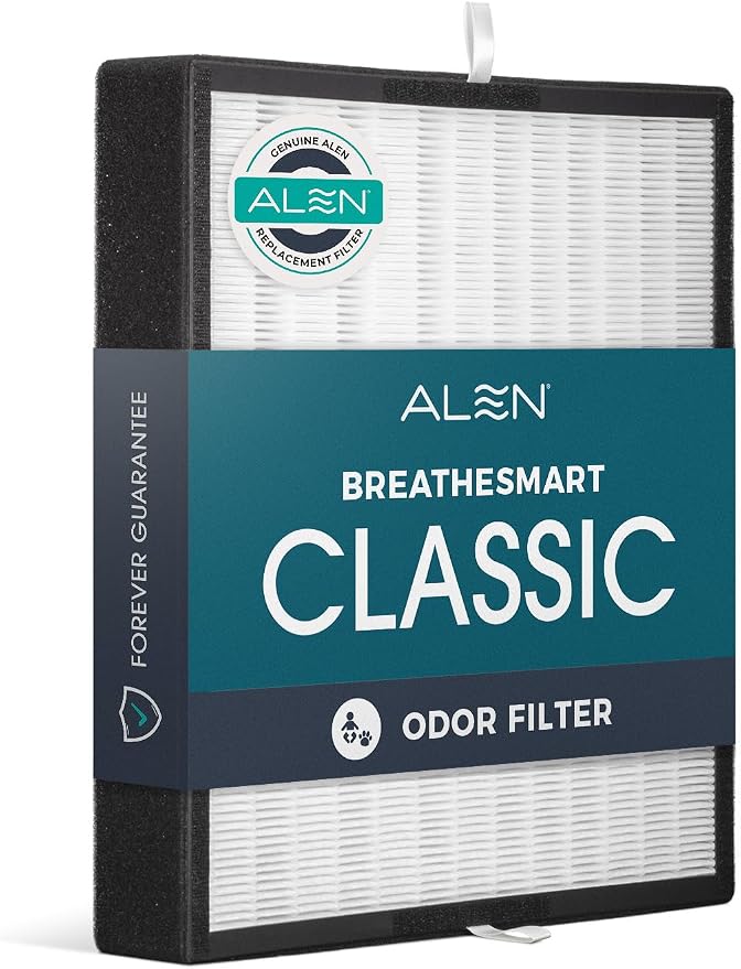 Alen Air Filter BF35-Odor Replacement HEPA Filter for BreatheSmart Classic Air Purifier - Captures Allergens & Mold + Pet Dander & Odors (1 Filter) | For Odors, Mold, Smoke, Dust, Allergens, Viruses, Dander, Pet Fur. Medical-grade HEPA Filter - FOR CLA...