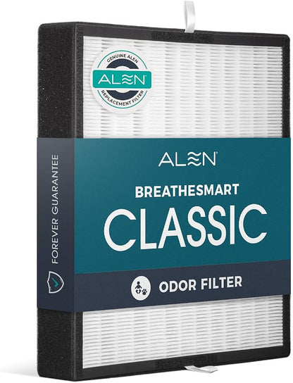 Alen Air Filter BF35-Odor Replacement HEPA Filter for BreatheSmart Classic Air Purifier - Captures Allergens & Mold + Pet Dander & Odors (1 Filter) | For Odors, Mold, Smoke, Dust, Allergens, Viruses, Dander, Pet Fur. Medical-grade HEPA Filter - FOR CLA...