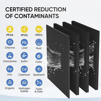 PUREPLUS 5 Micron 10" x 4.5" Whole House PFAS Removal Replacement Water Filter, Coconut Shell Activated Carbon Filter, Compatible with WFHDC8001, GXWH40L, GXWH35F, CB-BB-10, CTO10BB, 2 PACK