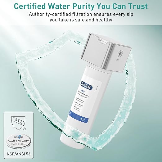 Under Sink Water Filter, NSF/ANSI 42 & 372 Certified, 1 Years or 10000 Gallons Ultra, Removes Heavy Metals, Chlorine,Bad Taste & Odor, Direct Connect Undersink Water Filtration System