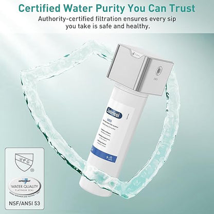 Under Sink Water Filter, NSF/ANSI 42 & 372 Certified, 1 Years or 10000 Gallons Ultra, Removes Heavy Metals, Chlorine,Bad Taste & Odor, Direct Connect Undersink Water Filtration System