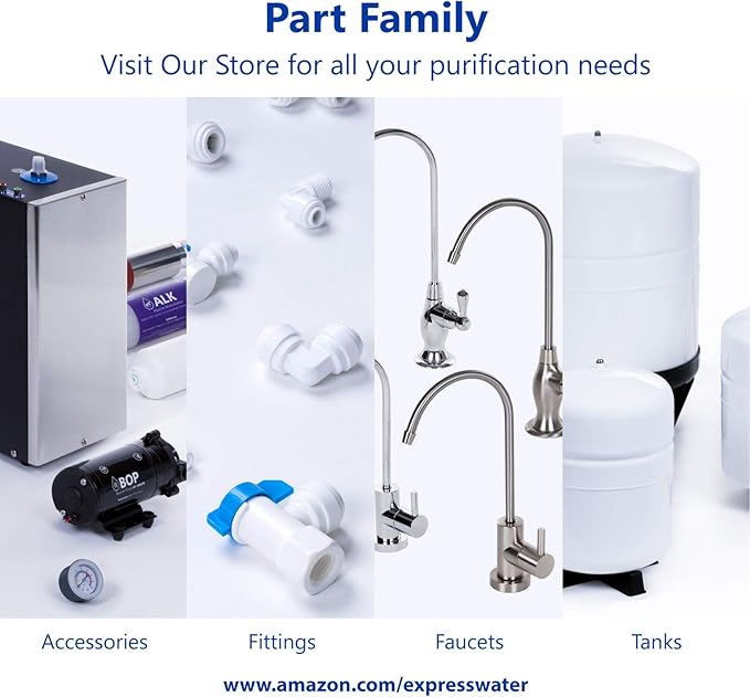 Express Water Filter Upgrade Kit for Reverse Osmosis and Under Sink Water Filtration System – Add a New Filtration Stage to Your System – Includes Adapters for ¼” Threaded and Quick Connect Filters