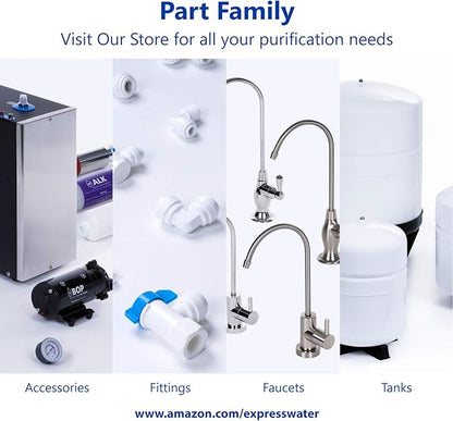 Express Water Filter Upgrade Kit for Reverse Osmosis and Under Sink Water Filtration System – Add a New Filtration Stage to Your System – Includes Adapters for ¼” Threaded and Quick Connect Filters