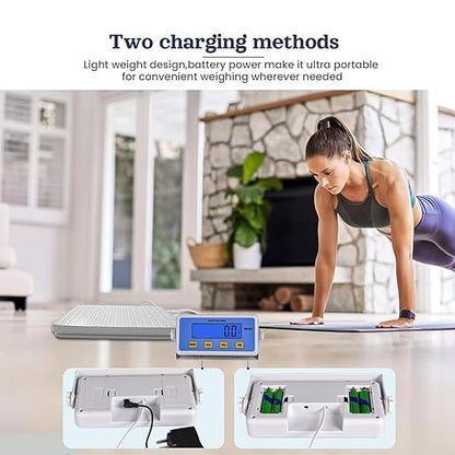 Tetuga Medical Scale - Heavy Duty 660 lb High Capacity Wrestling Scale for Body Weight with Easy to Read LCD Display Physician Scale, Professional Medical Grade Scale for Doctor Home Gym Office