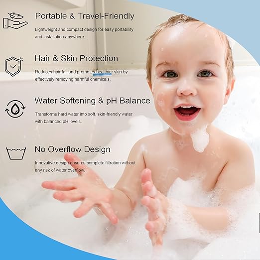 Bath Water Filter for Tub Fauce,10-Stage Bathtub Filter with Vitamin C.Eliminates Chlorine,Impurities,Softens Hard Water for Skin & Hair Care,BPA-Free+pH Balance,3000Gal Capacity (Porcelain White)