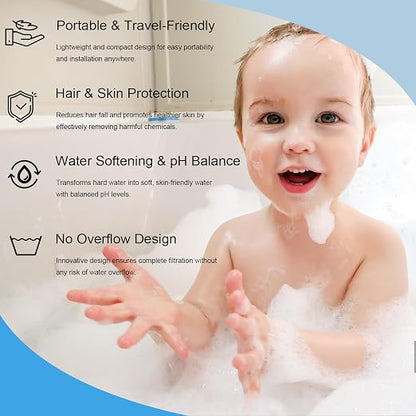 Bath Water Filter for Tub Fauce,10-Stage Bathtub Filter with Vitamin C.Eliminates Chlorine,Impurities,Softens Hard Water for Skin & Hair Care,BPA-Free+pH Balance,3000Gal Capacity Easy Instal