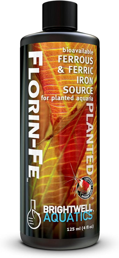 Brightwell Aquatics Florin-Fe Iron Supplement for Planted Aquariums – Dual-Action Iron Source for Plant Growth, Chlorophyll & Vibrant Foliage – Daily Dosing, 125 ml