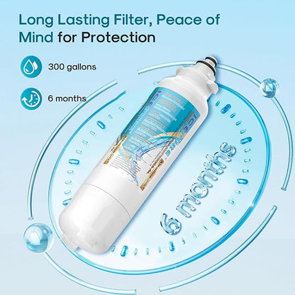 ICEPURE Alkaline ADQ73613401 Refrigerator Water Filter and Air Filter Replacement for LG LT800P, LT800PC, ADQ75795104, ADQ736134, ADQ73613402 Kenmore 9490 LSXS26326S LSXS26366S, Enhances PH, 2Combo