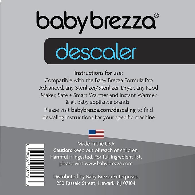 Baby Brezza Descaler 8 oz. Made in USA. Universal Descaling Solution and other appliances. Removes mineral build-up and extends your machine’s lifespan, (Pack of 2)