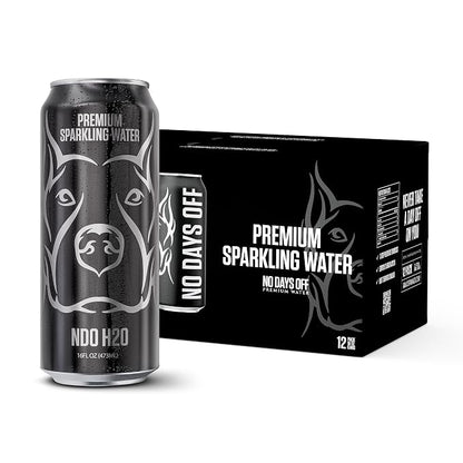 NO DAYS OFF Premium Sparkling Water - 12 Pack,16 fl oz, Sparkling (Unflavored) - Ultra-Purified Reverse Osmosis with Gentle Carbonation, Served in BPA-free 100% Recyclable Cans
