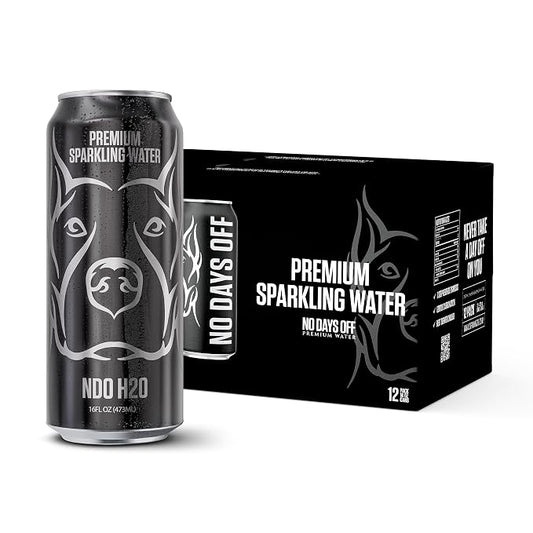 NO DAYS OFF Premium Sparkling Water - 12 Pack,16 fl oz, Sparkling (Unflavored) - Ultra-Purified Reverse Osmosis with Gentle Carbonation, Served in BPA-free 100% Recyclable Cans