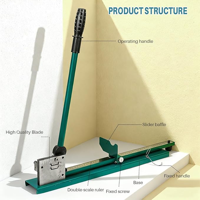 DIN Rail Cutter with Double Groove Dual-Scale Ruler, Precision Tool for Aluminum, Steel, Iron Rails