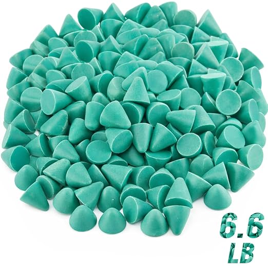 Novabright 1 Pack 6.6 lb Rust-Cutting Resin Abrasive Tumbler Media for Nut, Bolts and Glass (0.79 x 0.79 x 0.79 Inch,Conical)