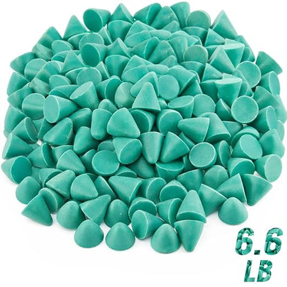 Novabright 1 Pack 6.6 lb Rust-Cutting Resin Abrasive Tumbler Media for Nut, Bolts and Glass (0.79 x 0.79 x 0.79 Inch,Conical)