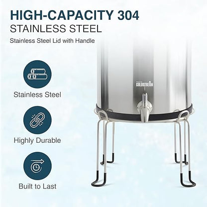 Armour Stainless Steel Gravity Water Filter System – Countertop Water Filter with 2 FTO Plus Ceramic Filters for Lead, Fluoride & Virus Removal - NSF Certified Water Filtration - Filter with Stand