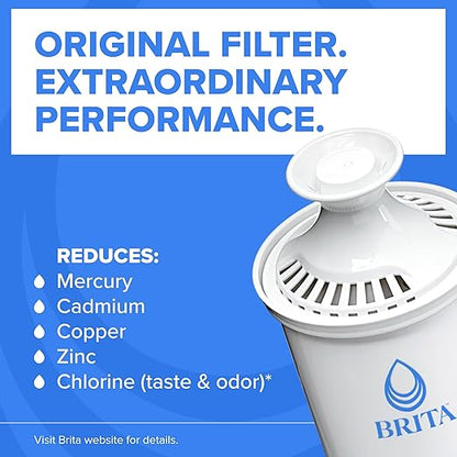 Brita Large Water Filter Pitcher for Tap and Drinking Water with SmartLight Change Indicator, Includes 1 Standard Filter, BPA-Free, Lasts 2 Months, 10-Cup Capacity, Stretch Limo Black