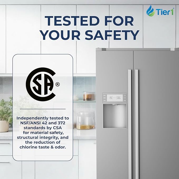 Tier1 RWF1052 ADQ36006101 Refrigerator Water & Air Filter Combo | Replacement for LG LT700P & Kenmore 9690 Fridge Filter - Up to 18 Months Supply | Easy Install | Odor Control | Clean Water (3-pk)