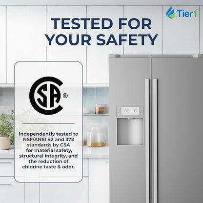 Tier1 RWF1052 ADQ36006101 Refrigerator Water & Air Filter Combo | Replacement for LG LT700P & Kenmore 9690 Fridge Filter - Up to 18 Months Supply | Easy Install | Odor Control | Clean Water (3-pk)