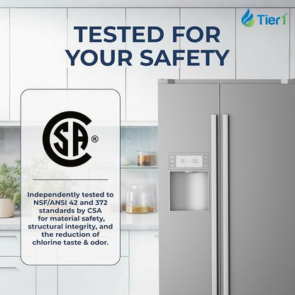 Tier1 RWF1011 DA29-00020B Refrigerator Water Filter | Replacement for Samsung HAF-CIN, WF294, FMS-2 Fridge Filter - Up to 12 Months Supply | Easy Install | Odor Control | Great Tasting Water (2-pk)
