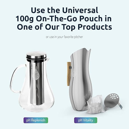 Invigorated Water pH ON-The-GO Alkaline Water Filter Pouch, Portable Alkaline High pH Water Filtration System for Your Bottle, Pitcher, Jug, Container, Long-Life - 400 Litre/105 Gallon (Pack of 3)