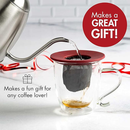 Primula Brew Buddy Portable Pour Over, Reusable Fine Mesh Filter, Dishwasher Safe, Single Cup of Coffee or Tea at Any Strength, Ideal for Travel or Camping, 404.88 milliliters, Red (Pack of 6)