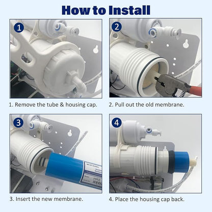 75 GPD RO Membrane Filter Replacement, Reverse Osmosis Membranes, Compatible for iSpring RCC7 / RCC7AK / RCC7P / RCC7P-AK / RCC7D / RCC7U, APEC ROES-UV75-SS/ROES-UV75 / ROES-PH75 (1 Pack)