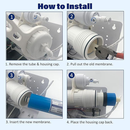 150 GPD RO Membrane Filter Replacement, Reverse Osmosis Membranes, RO Buddie Replacement Filters, RODI Membrane Replacement Cartridges for Reverse Osmosis Water System (2 Pack)