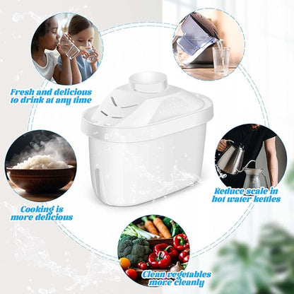 Tujoe 9 Pcs Alkaline Water Filter Replacement Alkaline Water Pitcher Replacement Cartridge for Healthy Drink, 7 Stage Filtration System to Purify
