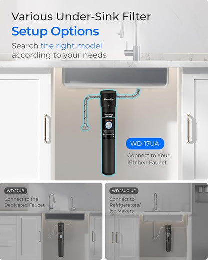 Waterdrop 17UA 3 Years Under Sink Water Filter, Under Sink Water Filtration System, Reduces PFAS, PFOA/PFOS, Lead, Chlorine, Under Sink Water Filter, NSF/ANSI 42 Certified, 24K Gallons