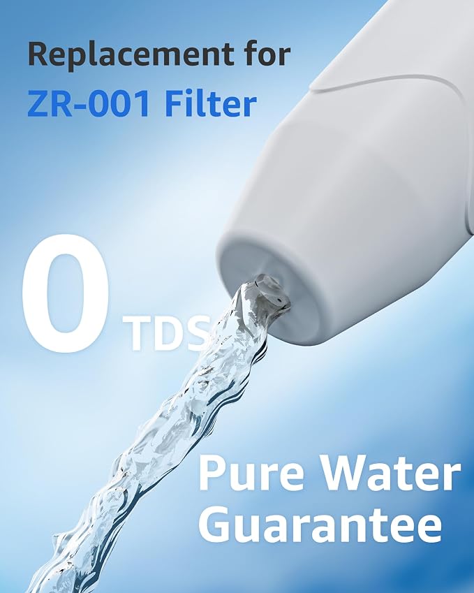 Compatible with Zero Pitcher and Dispenser ZR-001, 3 Pack | Compatible with Zero Pitcher and Dispenser ZR-001 ZR-004 ZP-006 ZR-017, 0 TDS, Reduce Lead, Mercury, Chlorine and Contaminant
