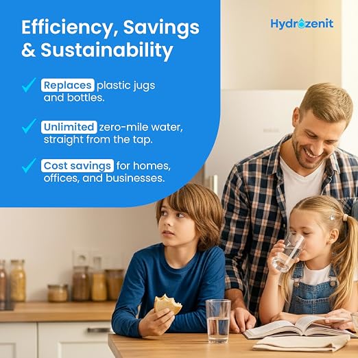 HYDROZENIT - Zenit Slim Water Dispenser | Compact Hot, Cold, Warm & Room Temperature | UV Filtration + LED Touch Panel | Compatible with Reverse Osmosis & Ultrafiltration | Ideal for Home & Office