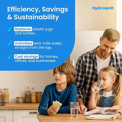 HYDROZENIT - Zenit Slim Water Dispenser | Compact Hot, Cold, Warm & Room Temperature | UV Filtration + LED Touch Panel | Compatible with Reverse Osmosis & Ultrafiltration | Ideal for Home & Office