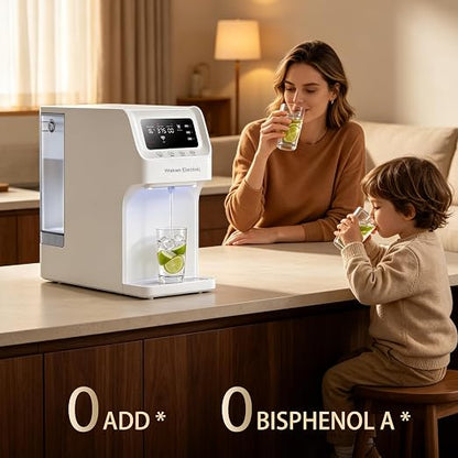 Waken Electric UV Countertop RO Water Filter, NSF/ANSI 58&61 Certified, 8 Stage Filter, TDS Monitor, 4:1 Drain, No Install, PFAS Free (Glacier White)