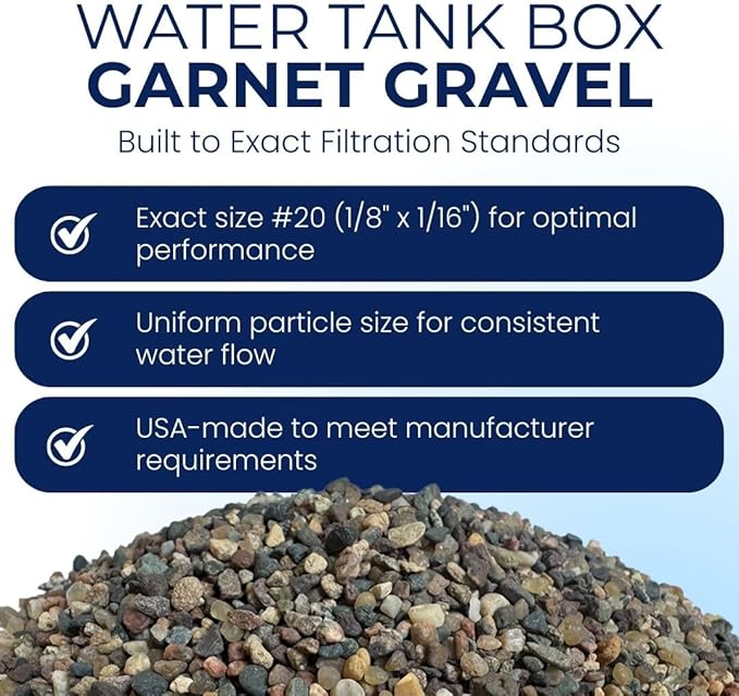 IPW Industries Inc - Water Softener Gravel - Garnet Filter Bed Media for Filter Tanks, Water Conditioners, Water Softeners and Backwashing (5 lbs)