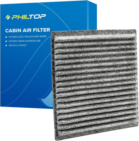 PHILTOP HEPA Cabin Air Filter w/Activated Carbon, Compatible with CF10547 Ford Edge 2007-2015, Lincoln MKX 2007-2016, Mazda CX-9 2007-2015, Carbon Filter Up Dust Pollen Odor