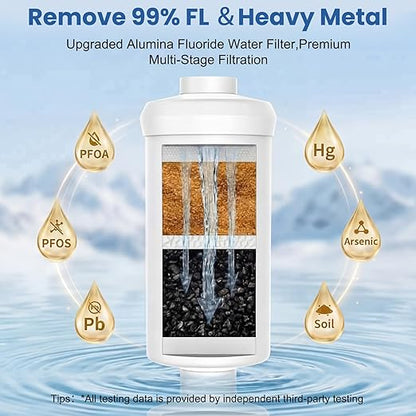 Upgrade Gravity Countertop Water Filter System,Stainless Steel Water Filter with 6-Stage Ultra Filtration,2.95 Gallon