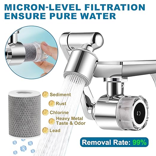 8 PCS Faucet Filter Cartridge Replacement for Kitchen & Bathroom Sink, 8 Carbon Fiber for Faucet Extender Improve Water Conditions Removes Chlorine Fluoride Heavy Metal